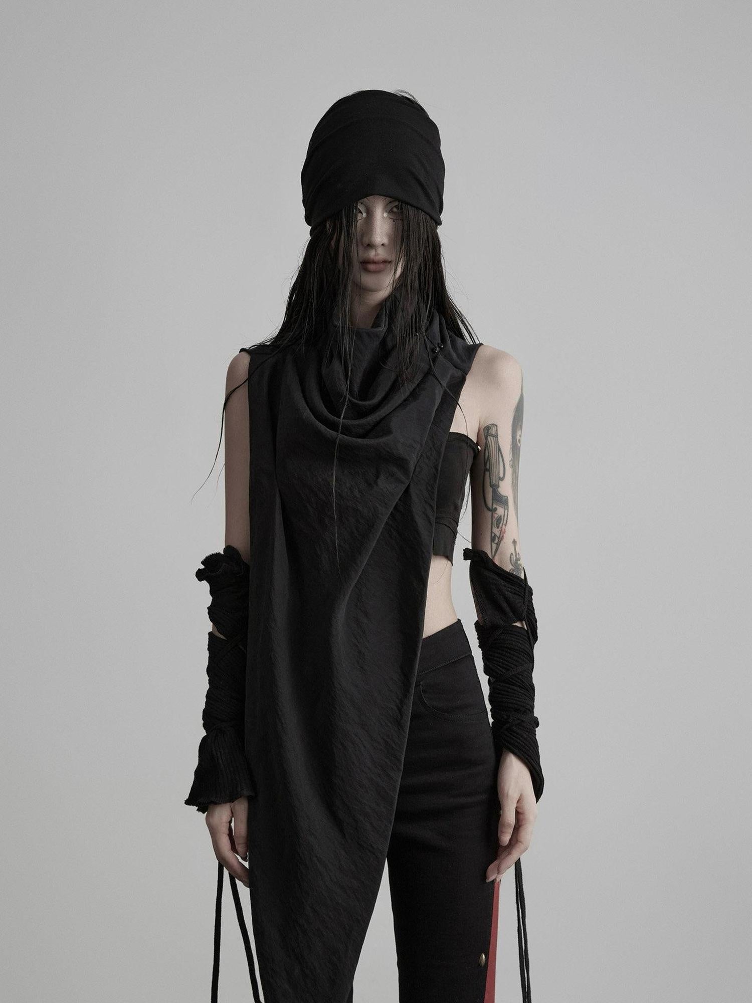 INDULGE Decorative Rectangular Shawl Unisex One Size Solid Black Overshirts