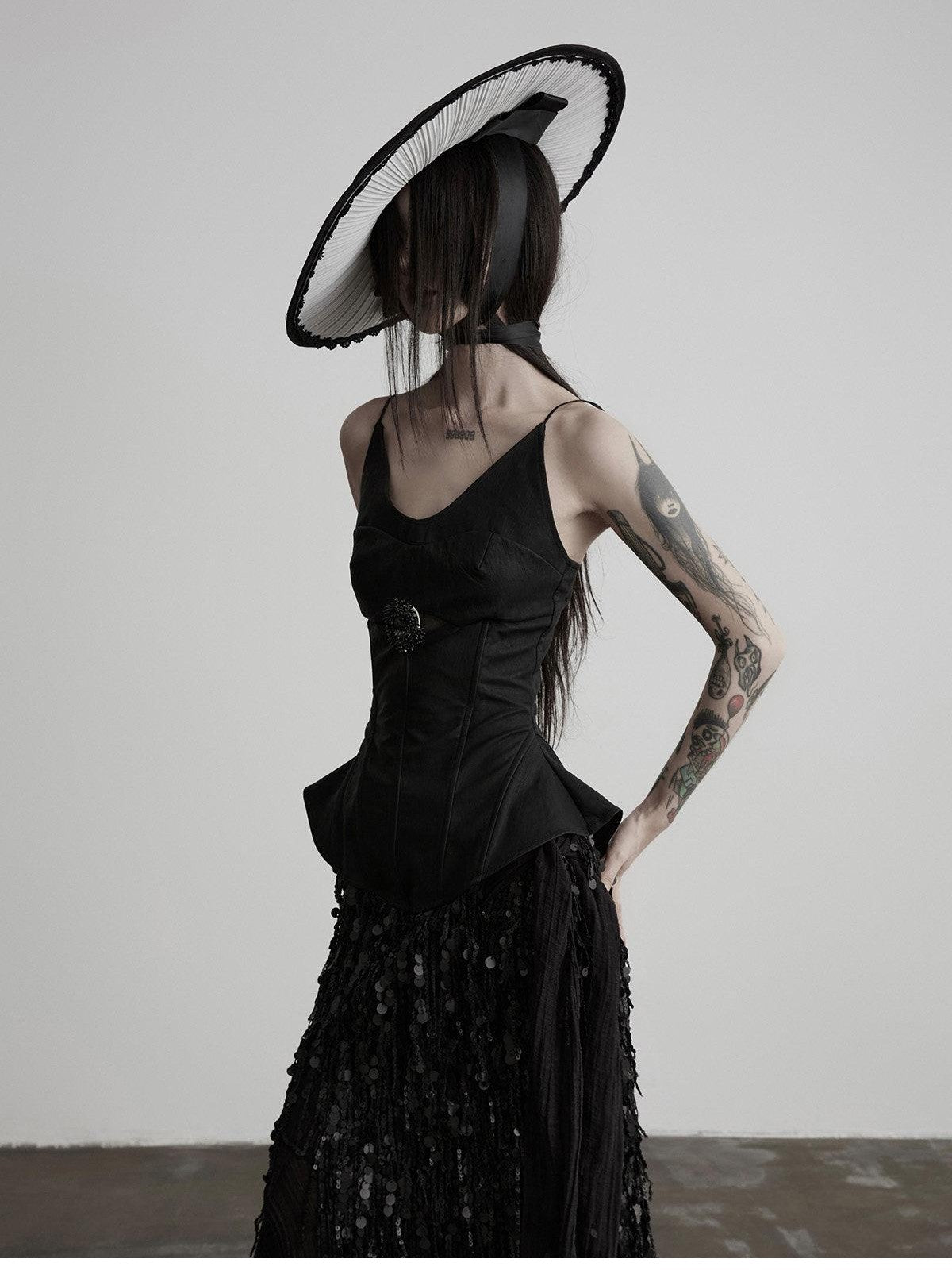INDULGE Devil Horn Structured Cut Boned Corset Women&