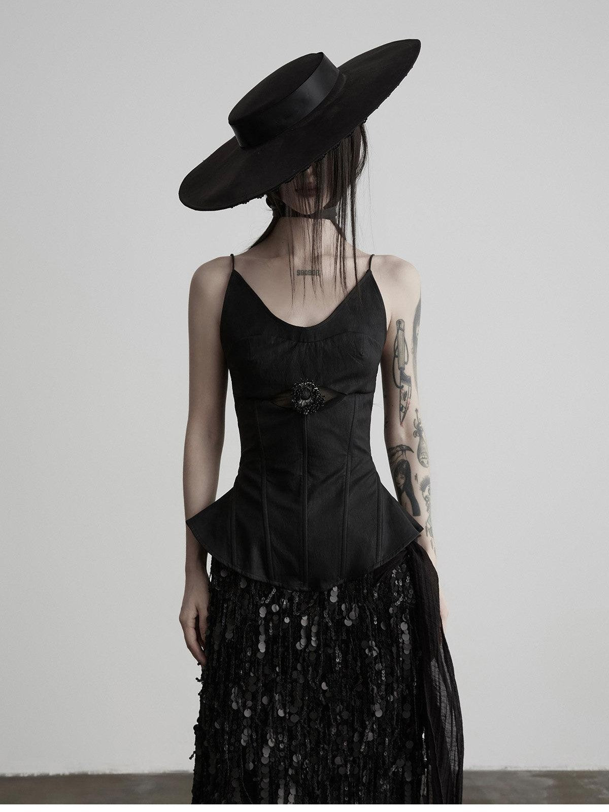 INDULGE Devil Horn Structured Cut Boned Corset Women&
