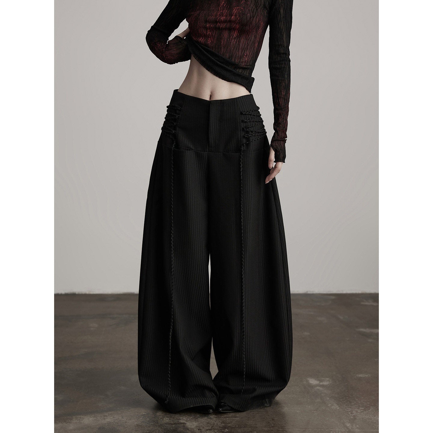 INDULGE_Durable_Stretch_Casual_Striped_Flared_Pockets_Natural_Waist_Women_Wide-Leg_Pants_MISSTT