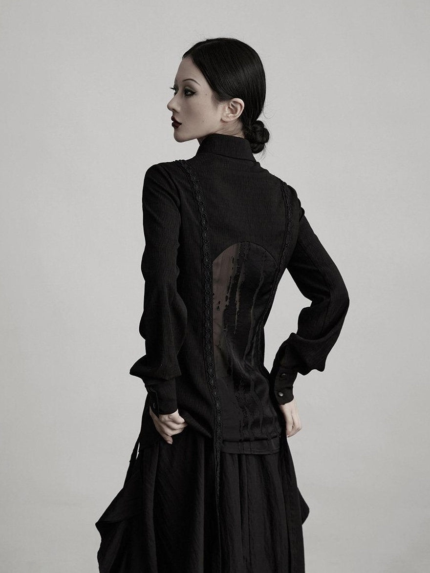 INDULGE Durable Vintage Slim Patchwork Polo Collar Button Cardigan Long Sleeve Blouses
