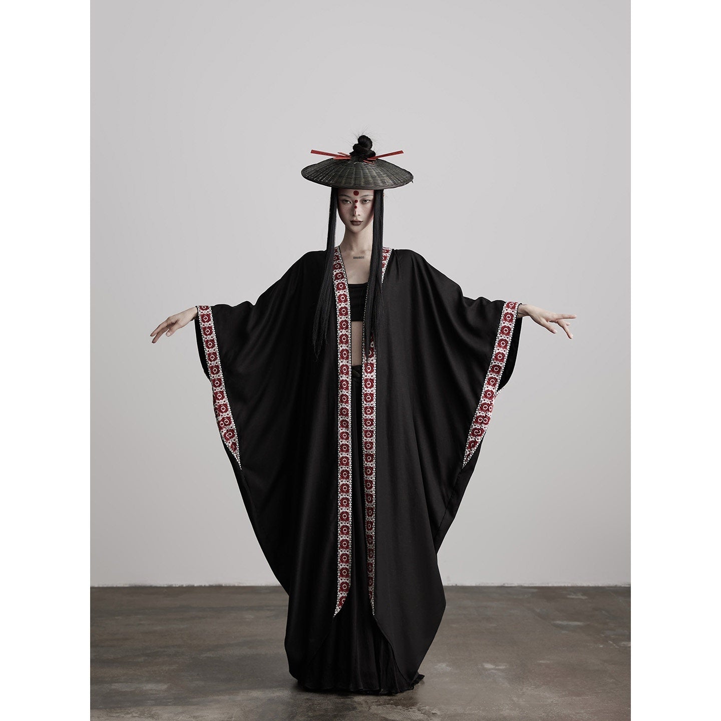 INDULGE Edgy Street Rock Oversized Lyocell Linen Black Long Sleeve Women Trench Coats