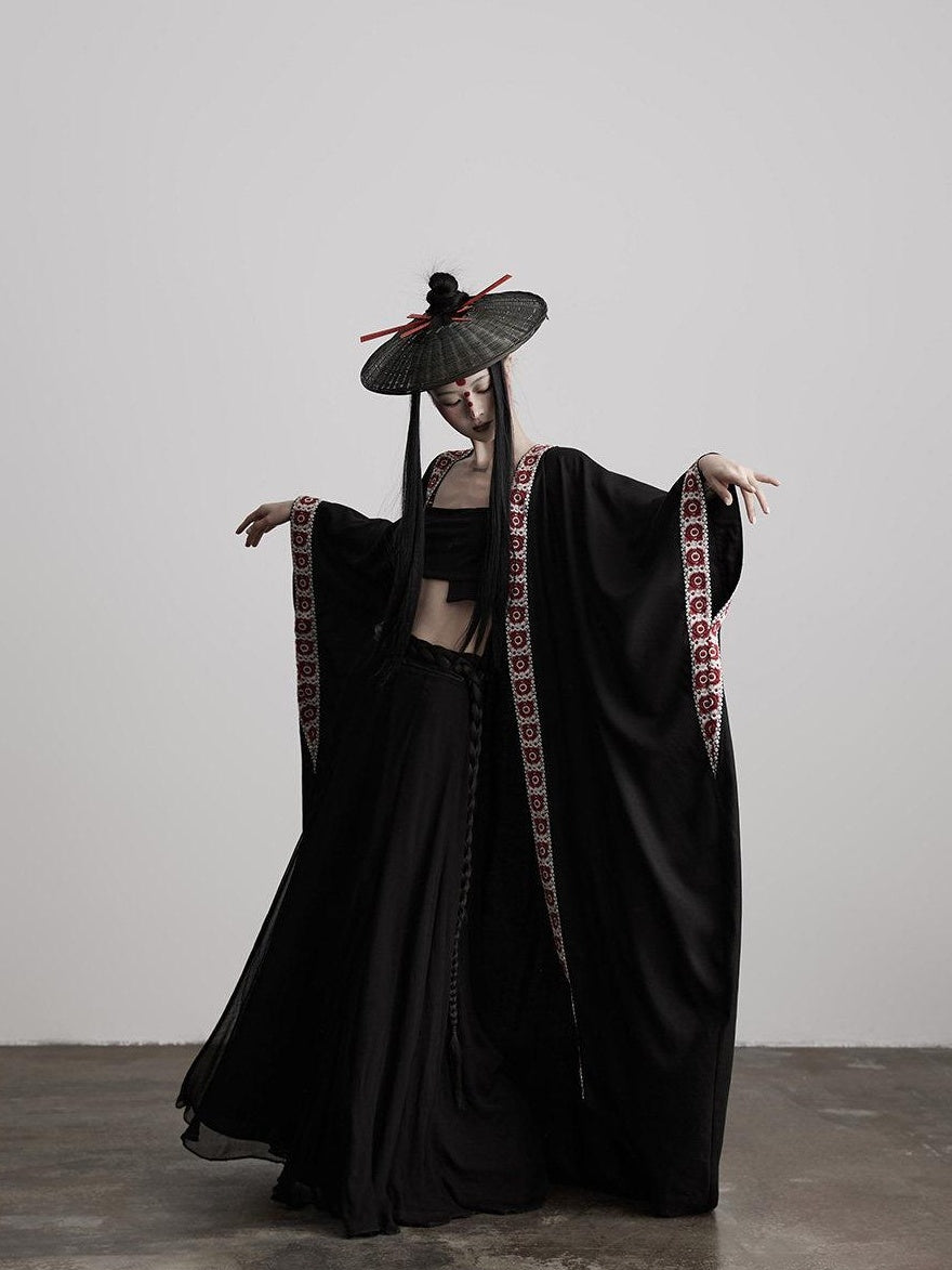 INDULGE Edgy Street Rock Oversized Lyocell Linen Black Long Sleeve Women Trench Coats