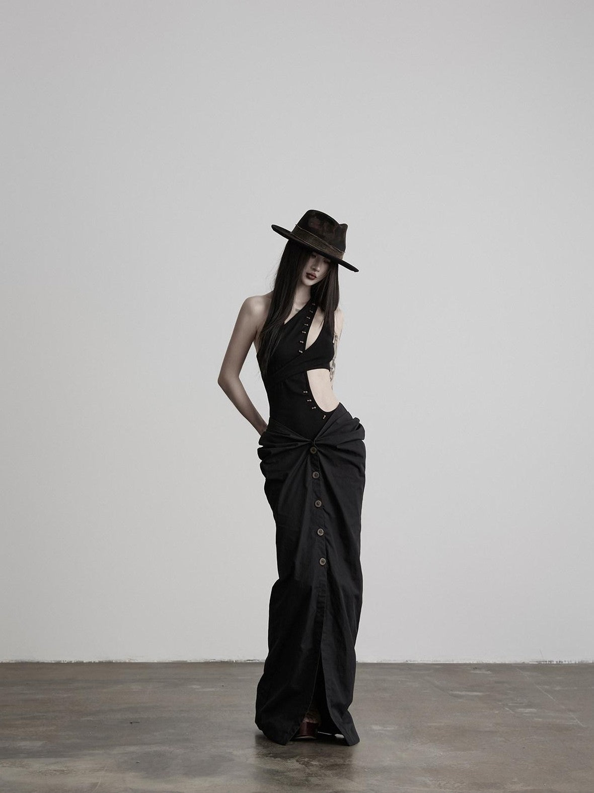 INDULGE Geometric Deconstructed Beaded Asymmetric Women&
