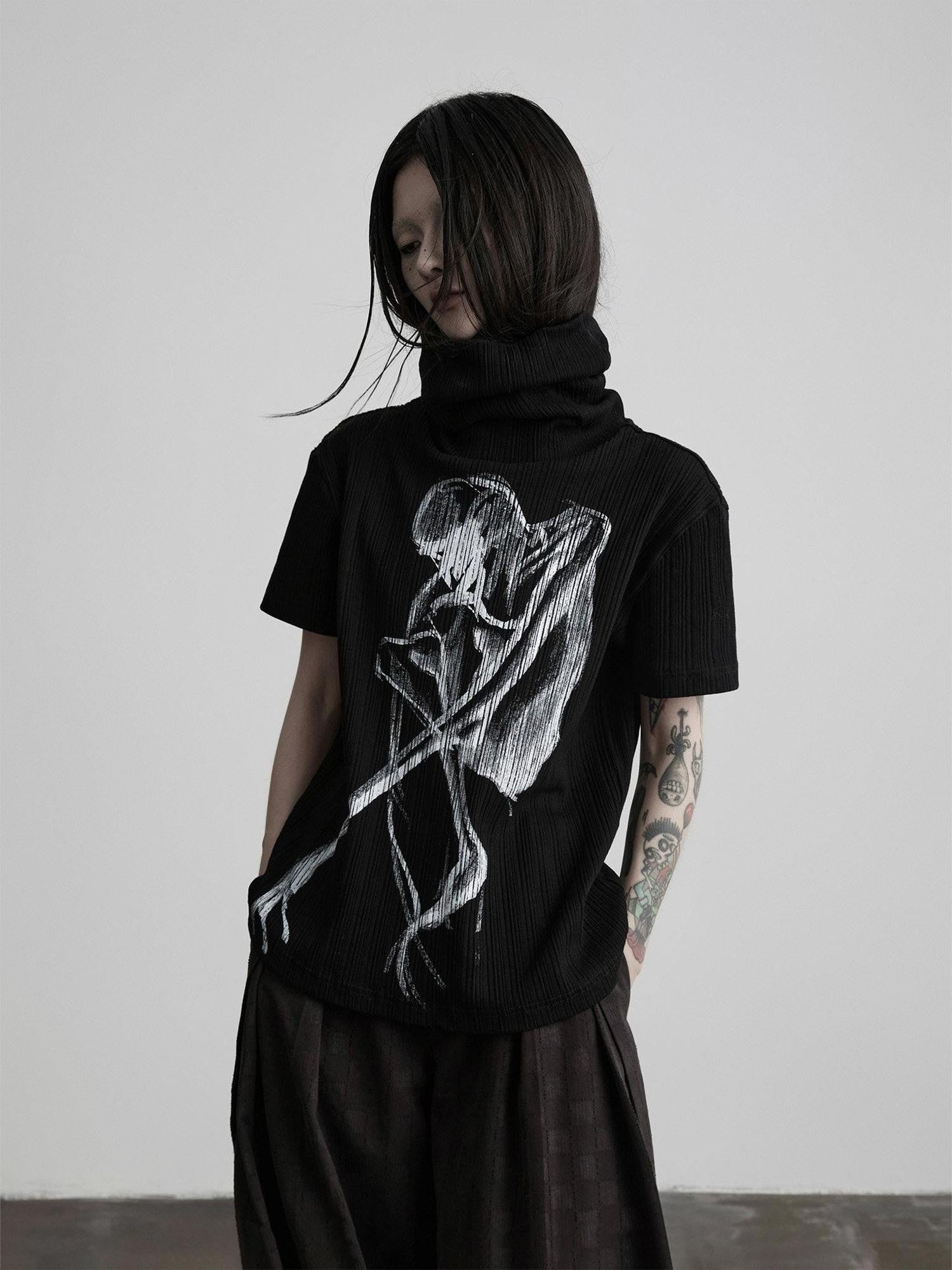 INDULGE Gothic Printed High Neck Relaxed Women&