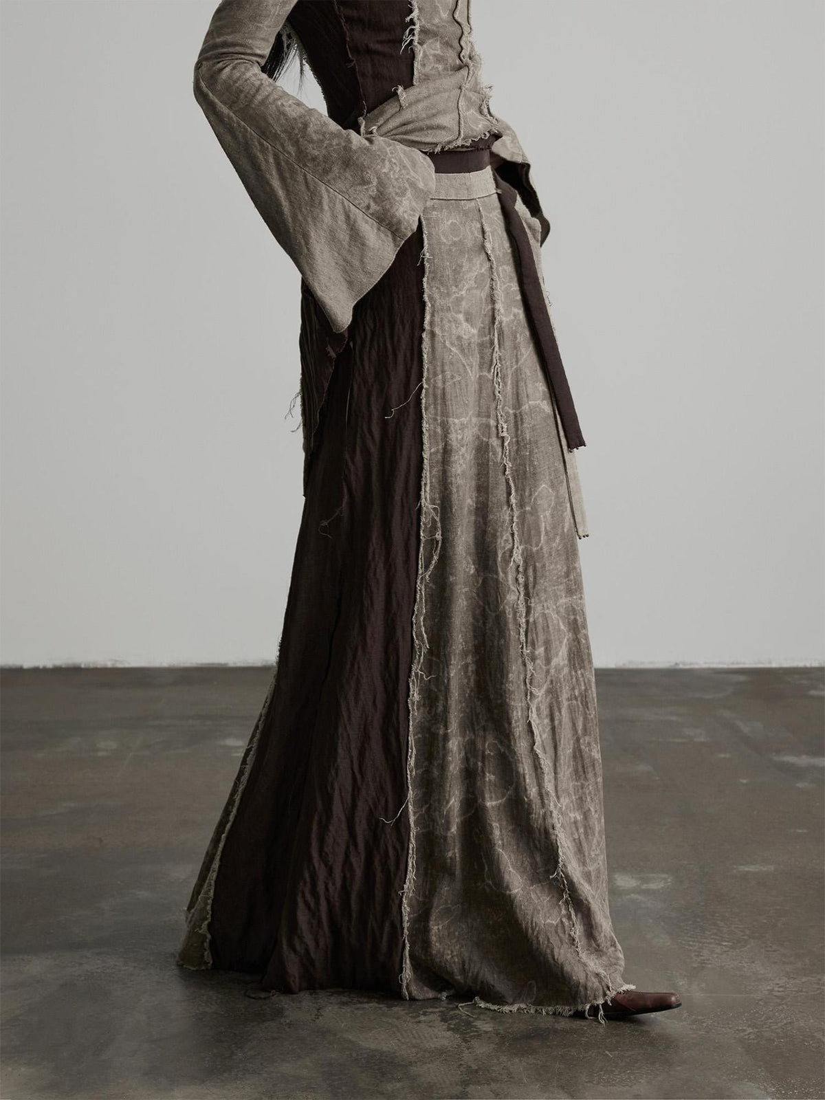 INDULGE Handmade Dyed Raw Edge Linen A Line Women&