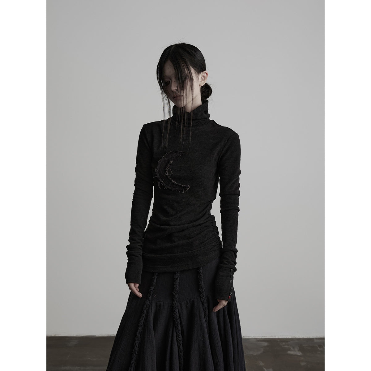 INDULGE_Moon_Print_Turtleneck_Waist_Cinch_Women&