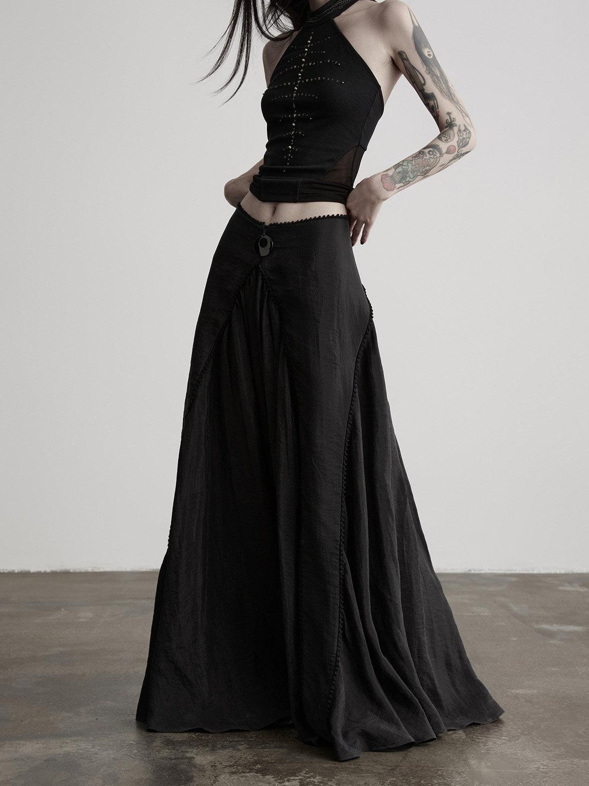 INDULGE Pleated Asymmetric Waist Draped Women&