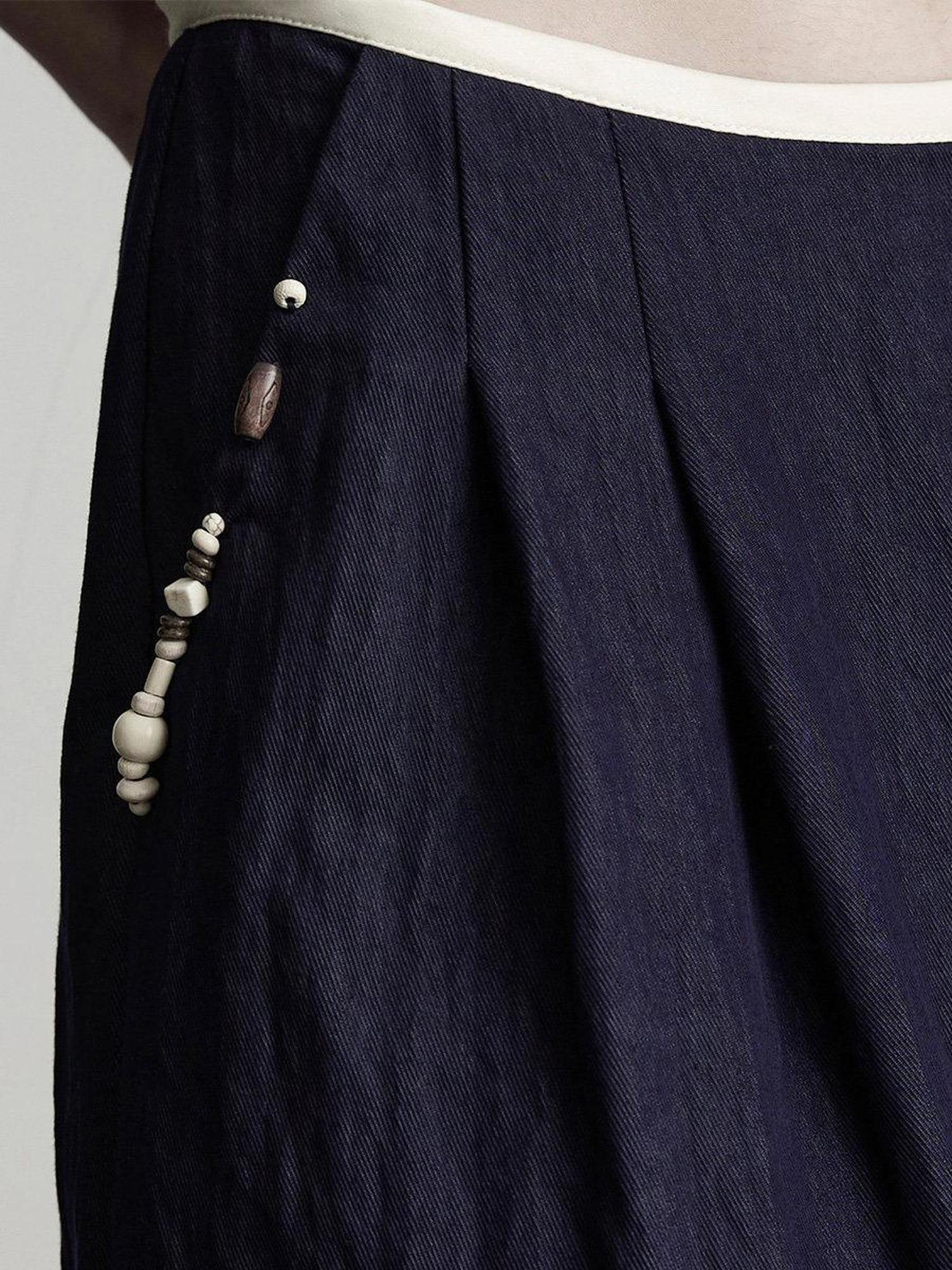 INDULGE Relaxed Minimal Pocket Natural Waist Elastic Fly Girls Blue Wide-Leg Jeans