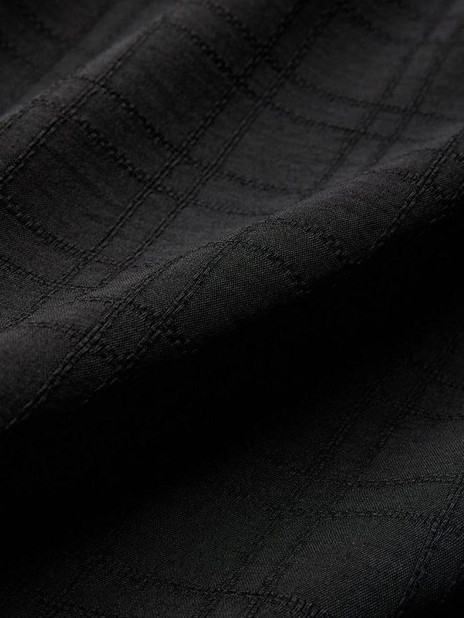 INDULGE Shape Retaining Lined Casual A Line Ruffle Mid Waist Polyester Black Maxi Skirts