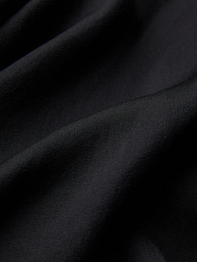 INDULGE Shape Retaining Recycled Blend Loose Flared Long Sleeve Black Shirt Maxi Dresses