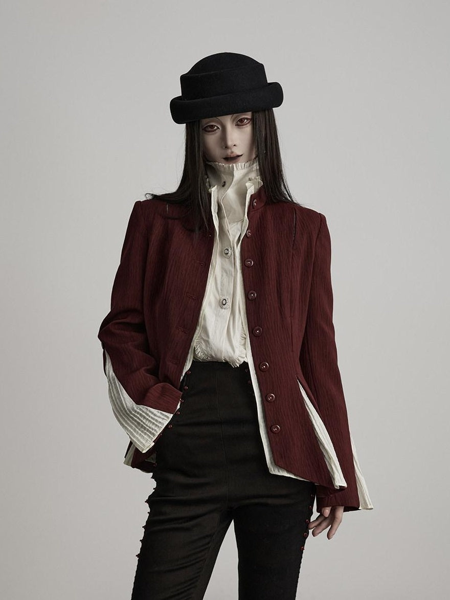 INDULGE Blazers élégants en patchwork de soie pour femmes, coupe décontractée, à simple boutonnage, style soirée.