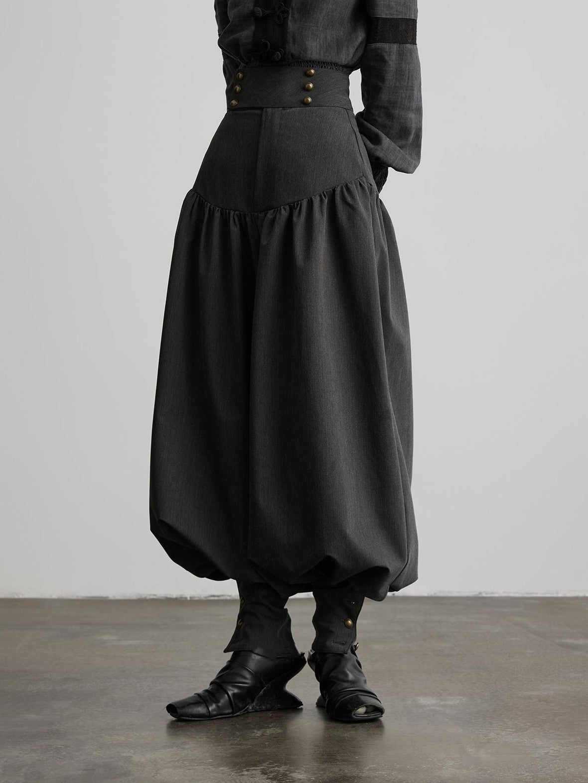INDULGE Solid Double Button High Waist Structured Pocket Women&
