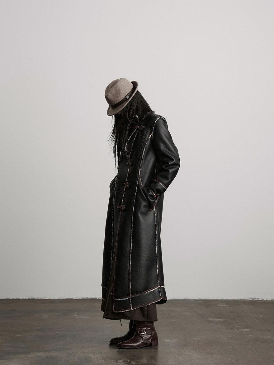 INDULGE Thick Plush Longline Vintage Frayed Trim Standard Fit Polyester Faux Fur Coats