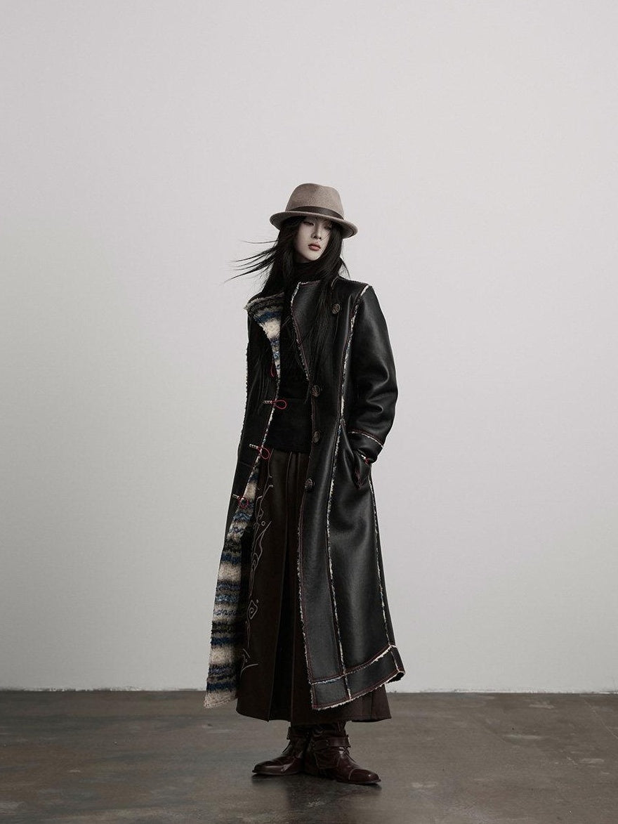 INDULGE Thick Plush Longline Vintage Frayed Trim Standard Fit Polyester Faux Fur Coats