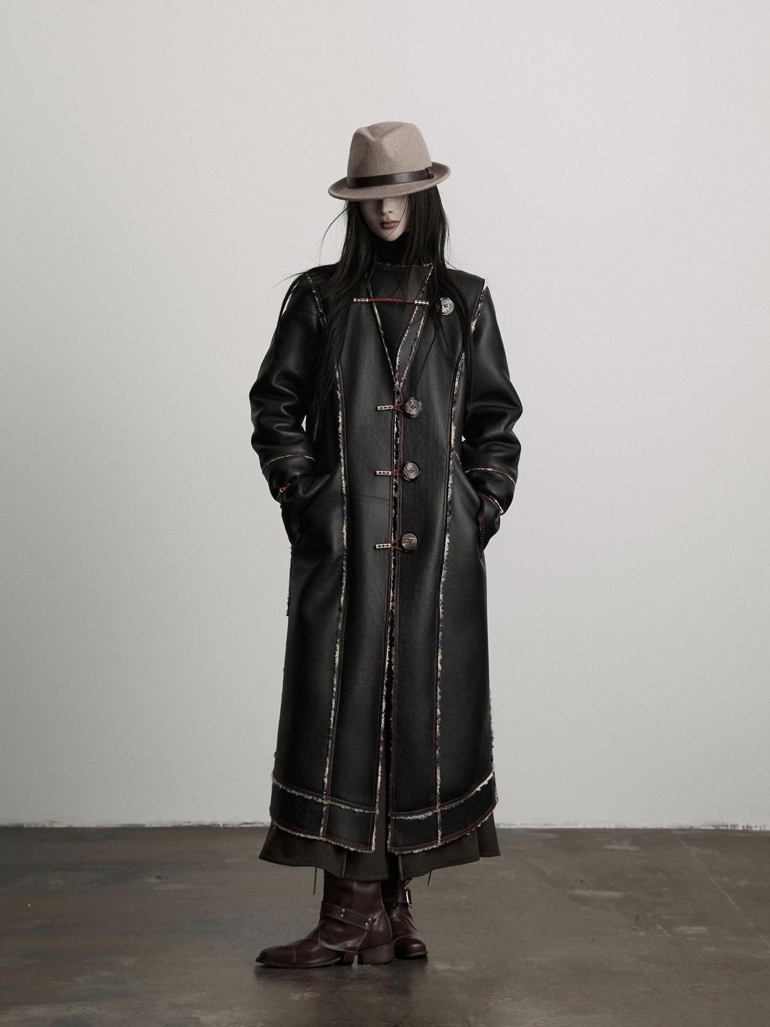 INDULGE Thick Plush Longline Vintage Frayed Trim Standard Fit Polyester Faux Fur Coats