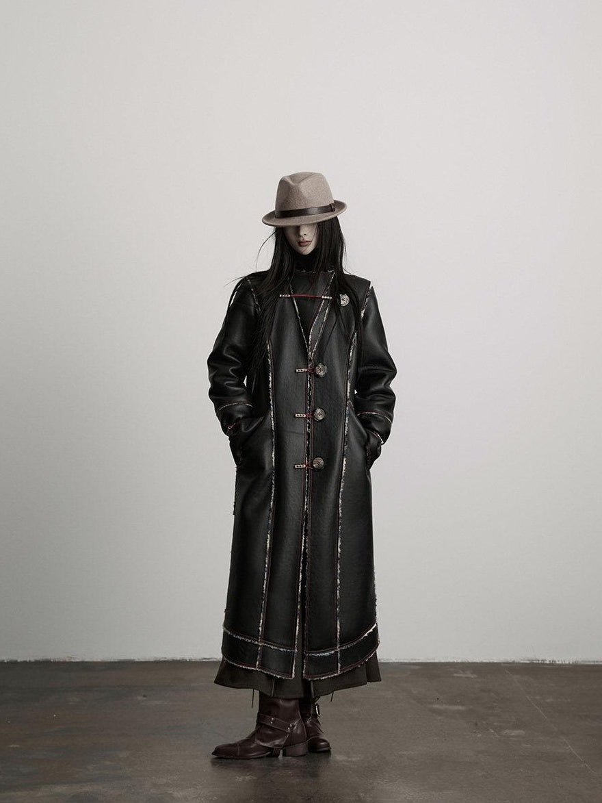 INDULGE Thick Plush Longline Vintage Frayed Trim Standard Fit Polyester Faux Fur Coats