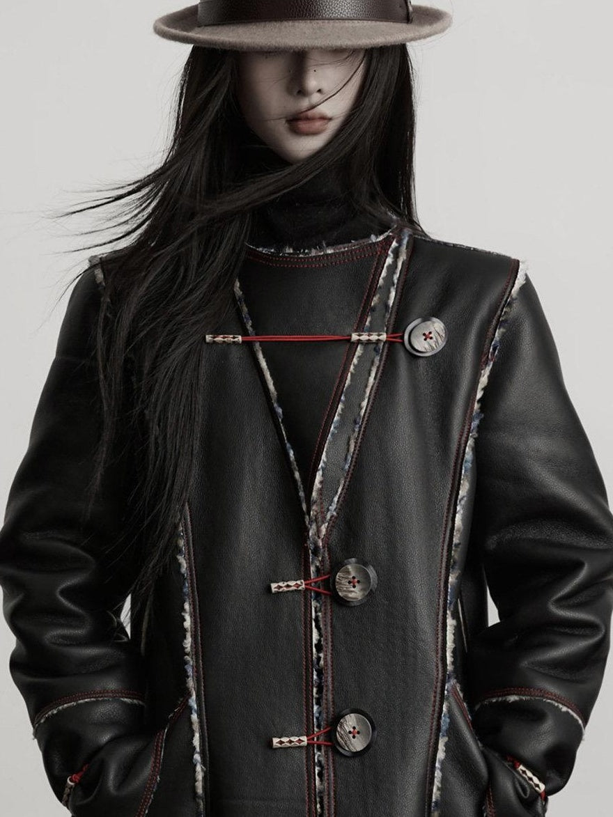 INDULGE Thick Plush Longline Vintage Frayed Trim Standard Fit Polyester Faux Fur Coats