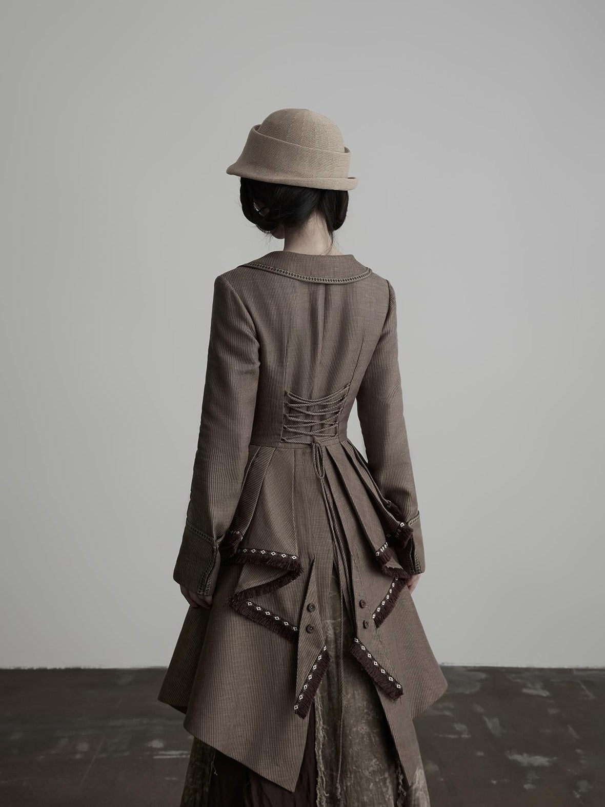 INDULGE Victorian 3d Draped Deconstructed Raw Edge Tencel Women&