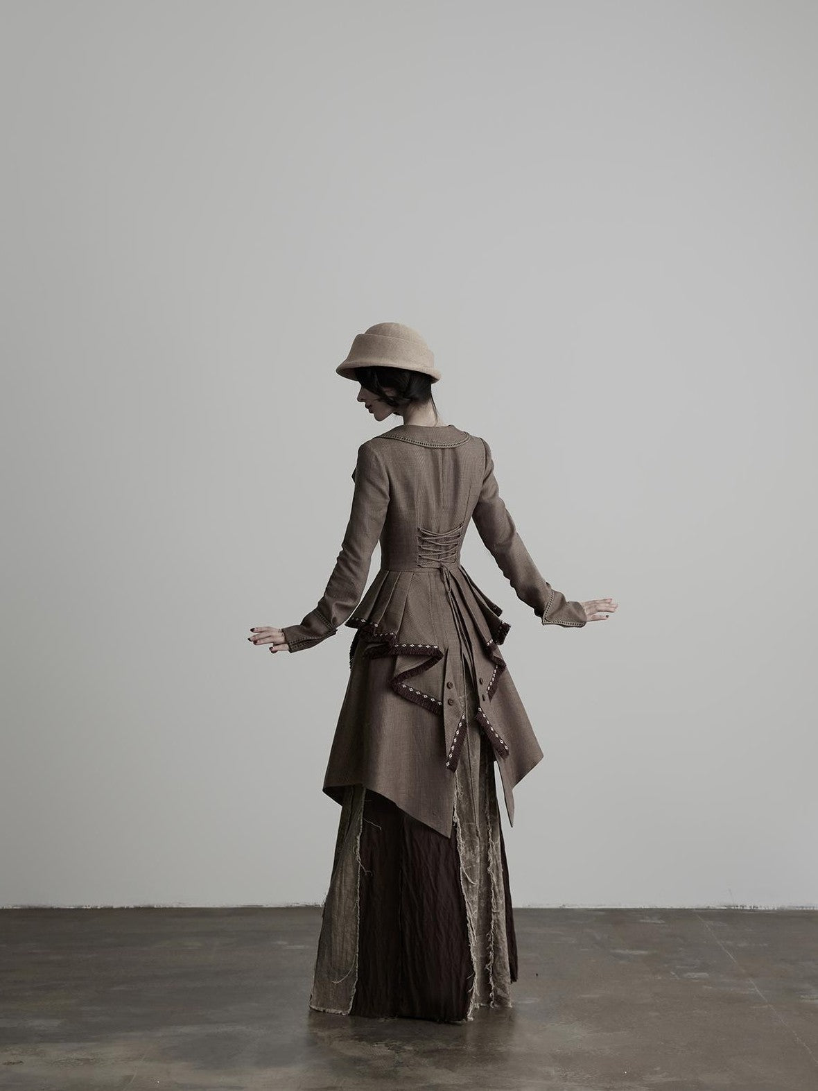 INDULGE Victorian 3d Draped Deconstructed Raw Edge Tencel Women&