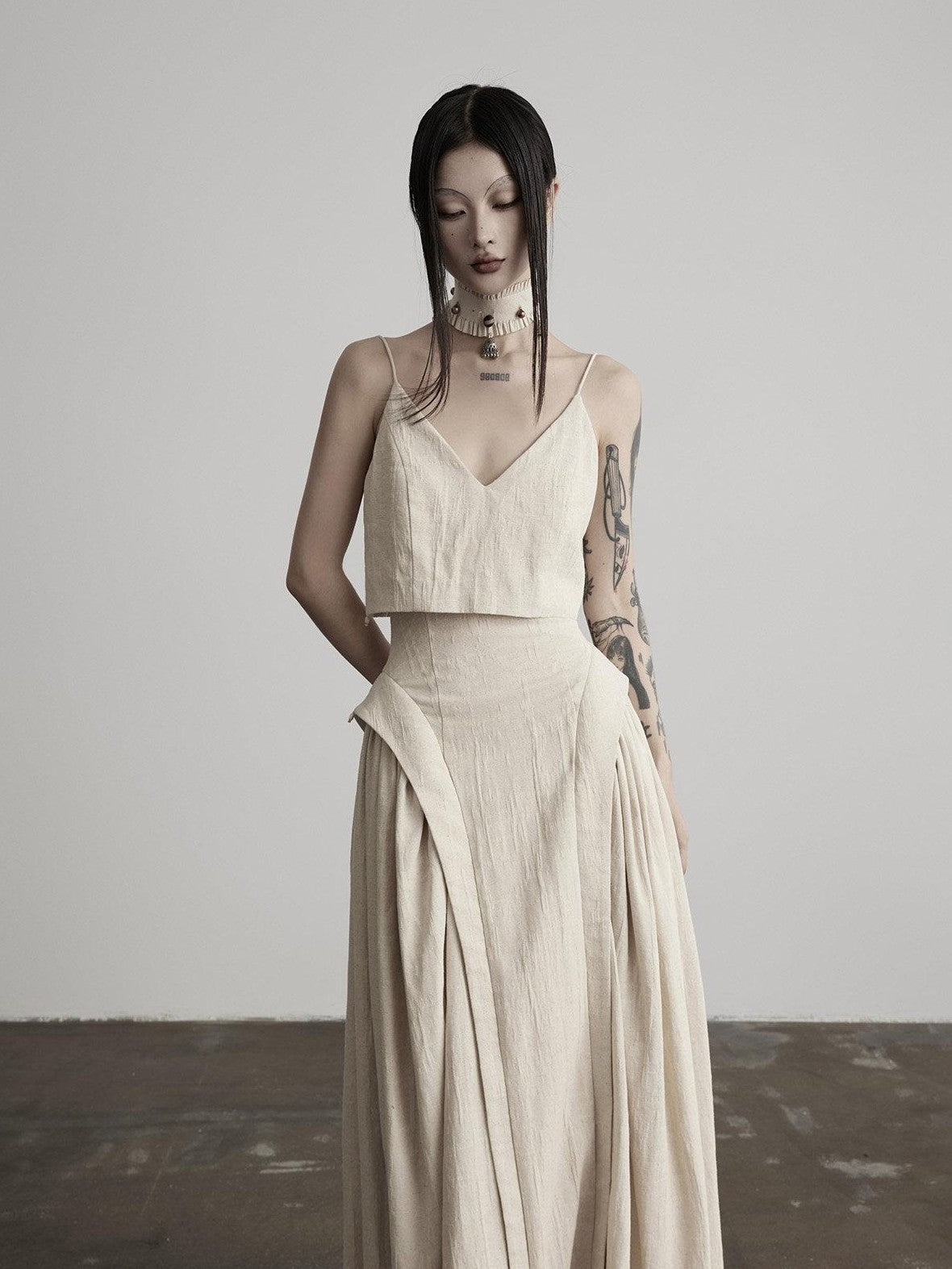 INDULGE Wabi Sabi Textured Faux Two Piece Aline Women&