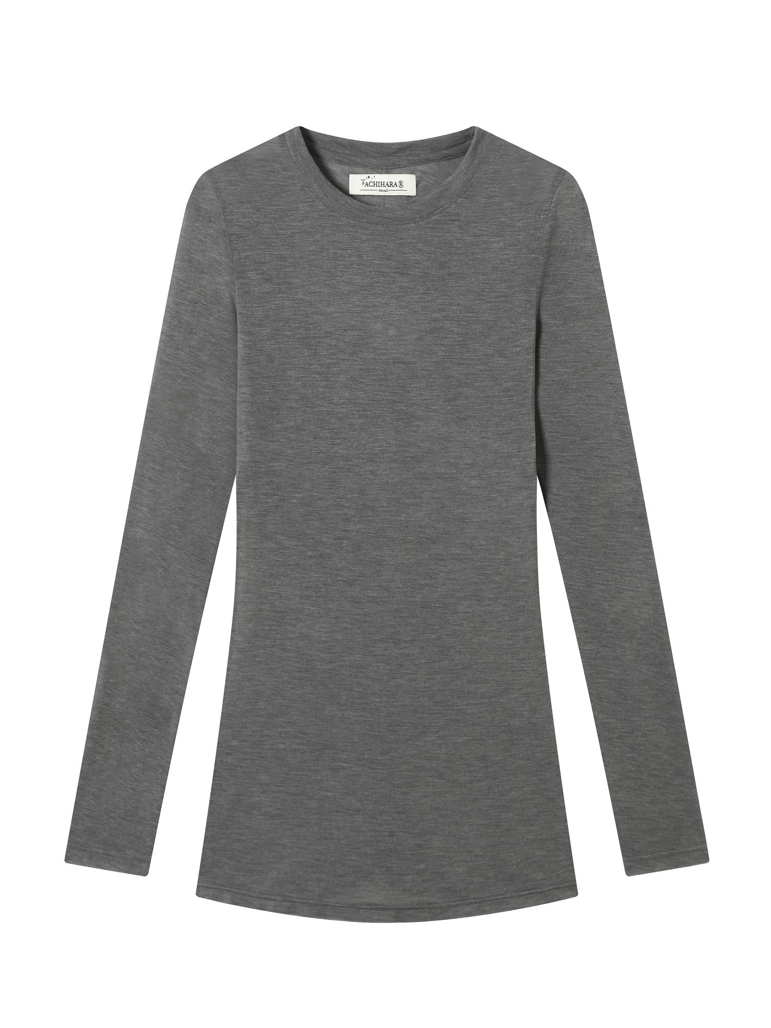 Achihara Smoothie Ice Knit Tee V Neck T Shirt Long Sleeve