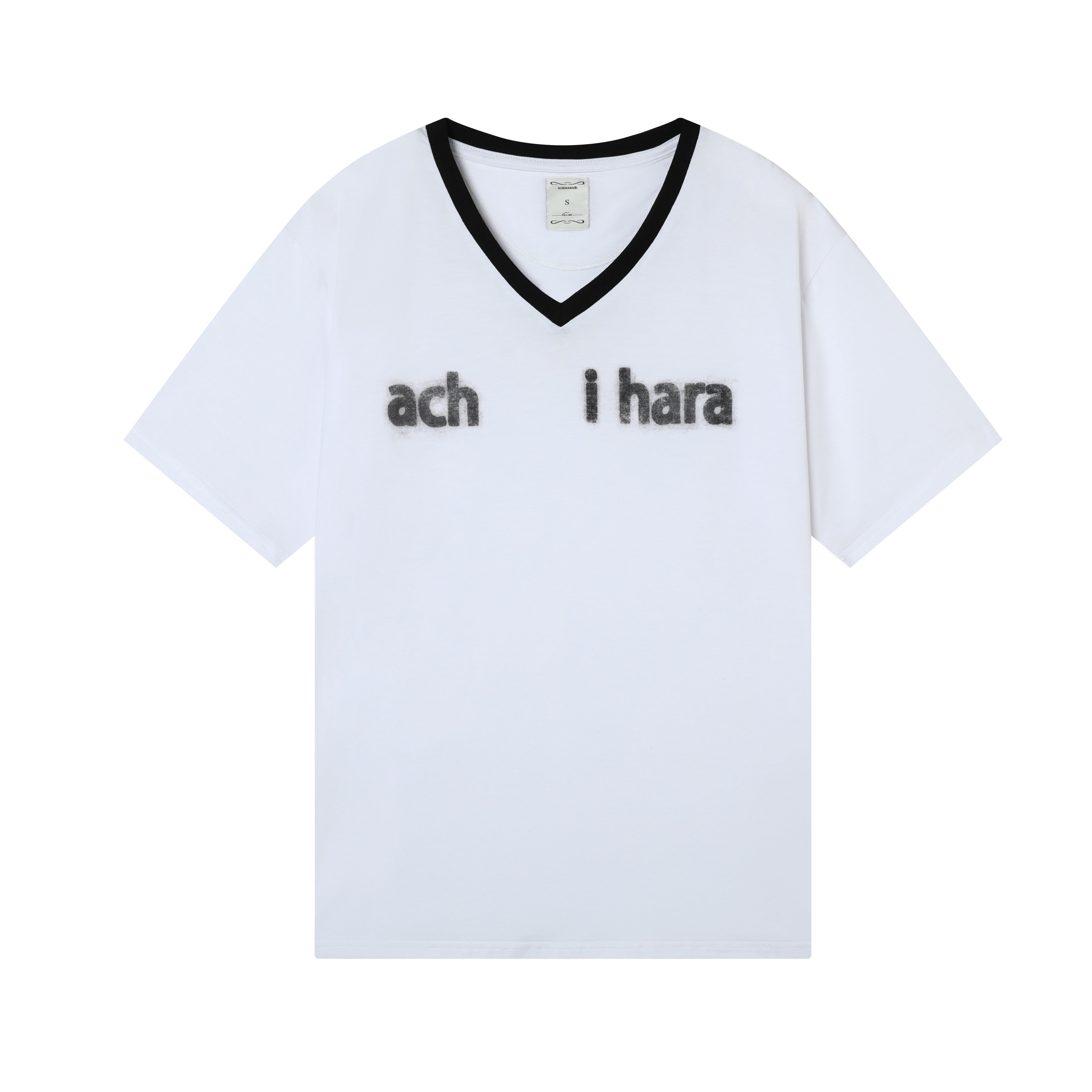 Achihara V-Neck Relaxed Tee With Melting Ice Design