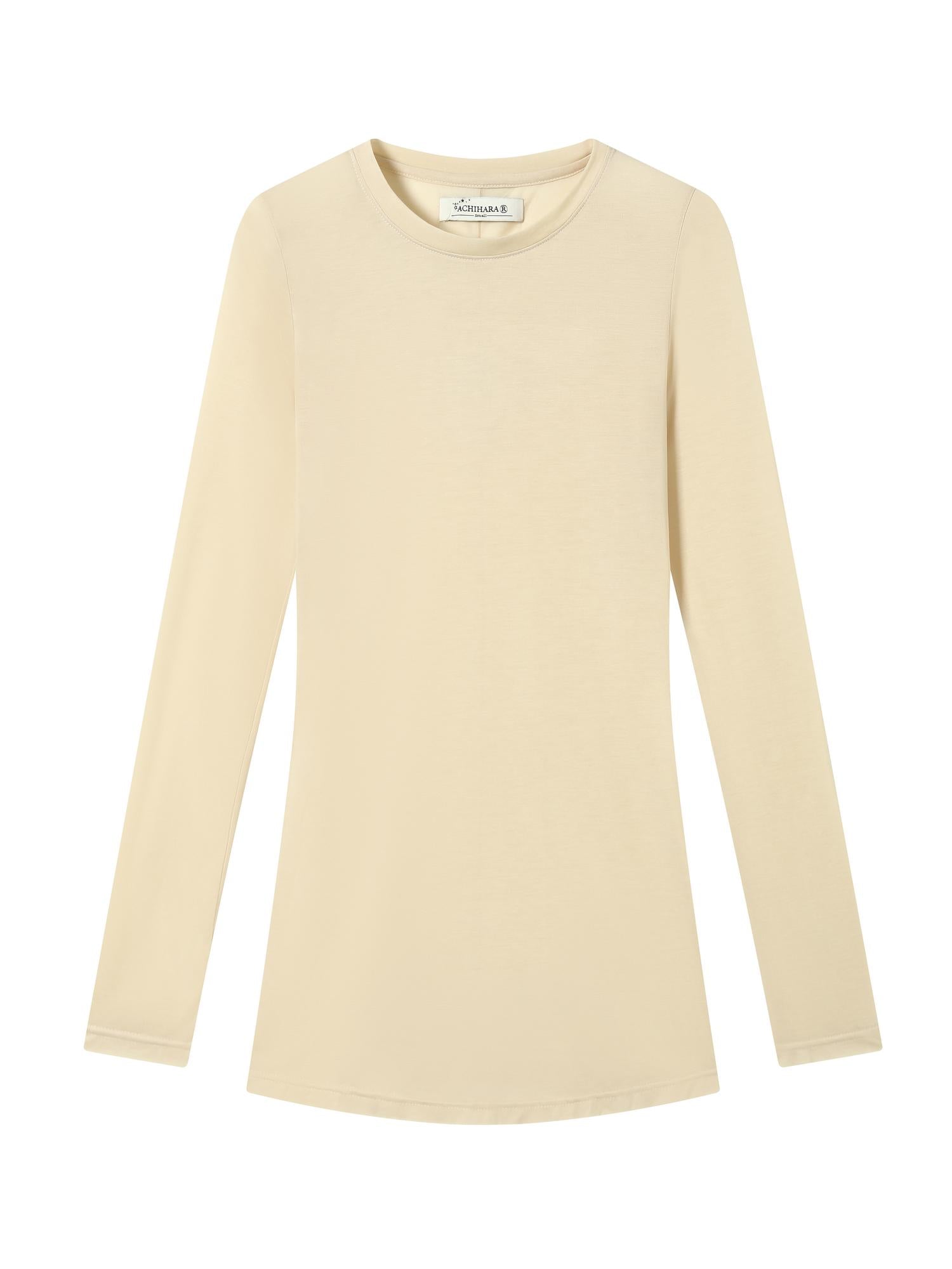 Achihara Smoothie Ice Knit Tee V Neck T Shirt Long Sleeve