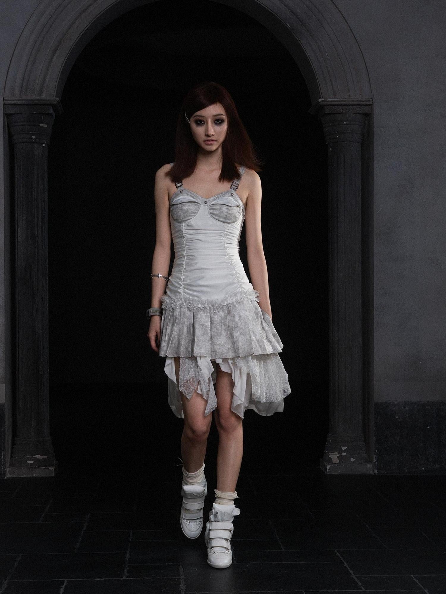ARIADNAw Industrial Lace Low Rise Maxi Skirt Punk Nomad Fantasy