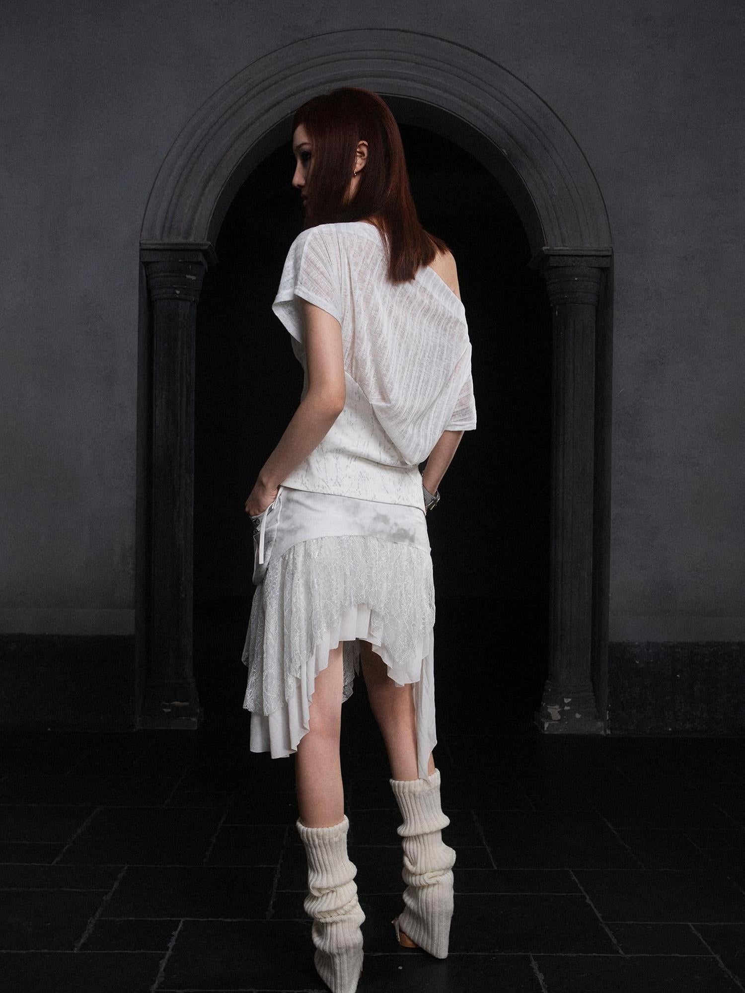 ARIADNAw Industrial Lace Low Rise Maxi Skirt Punk Nomad Fantasy