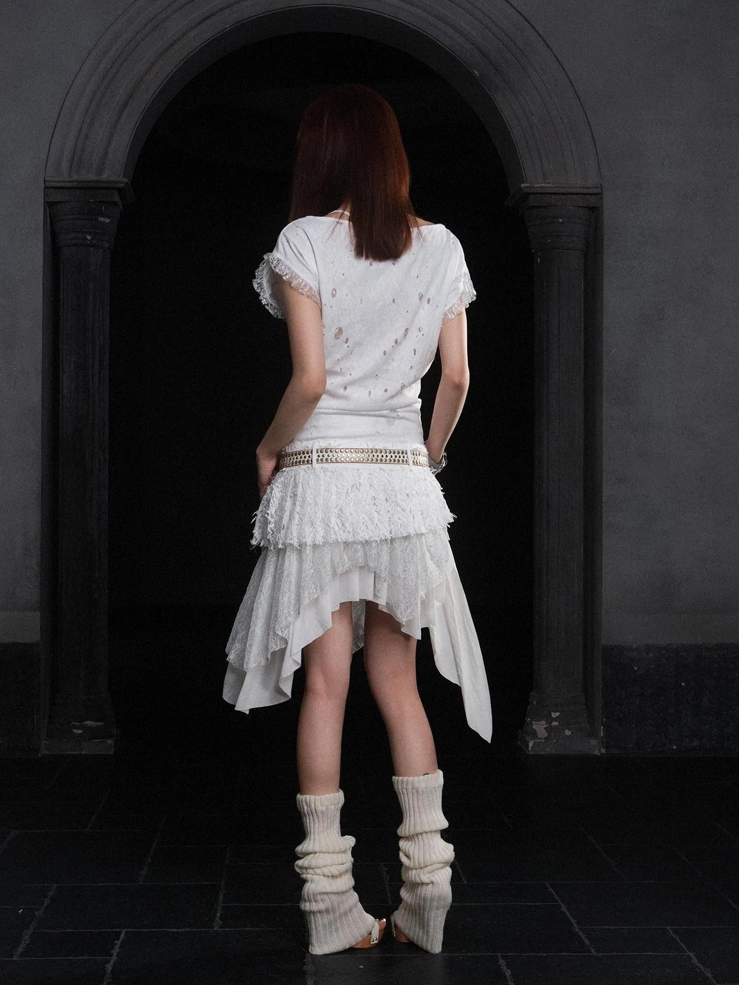 Industrial Lace Low Rise Maxi Skirt Punk Nomad Fantasy