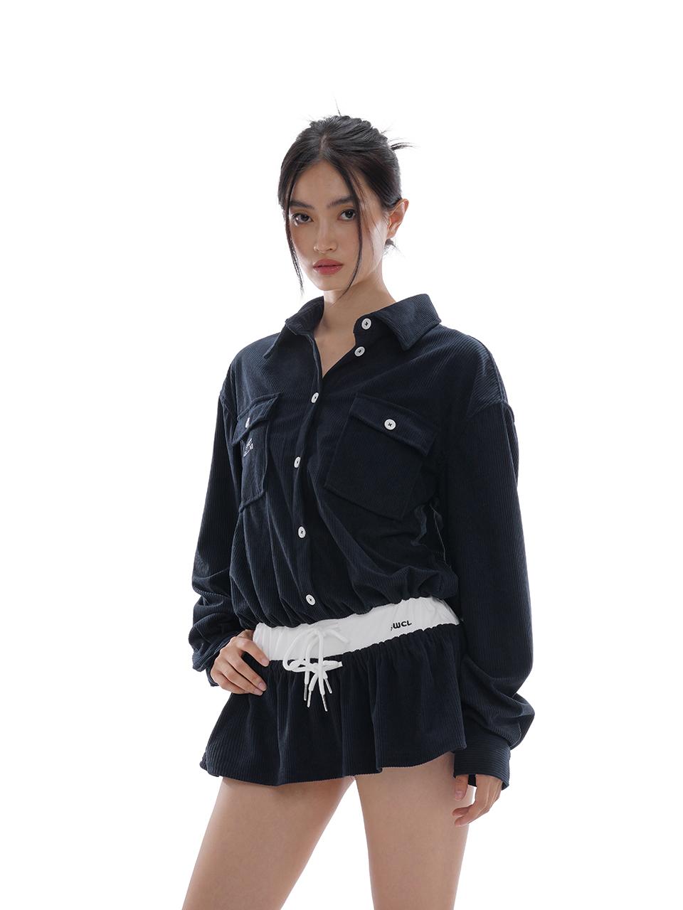SweetChilling Intellectual Style Corduroy Shirt Dress