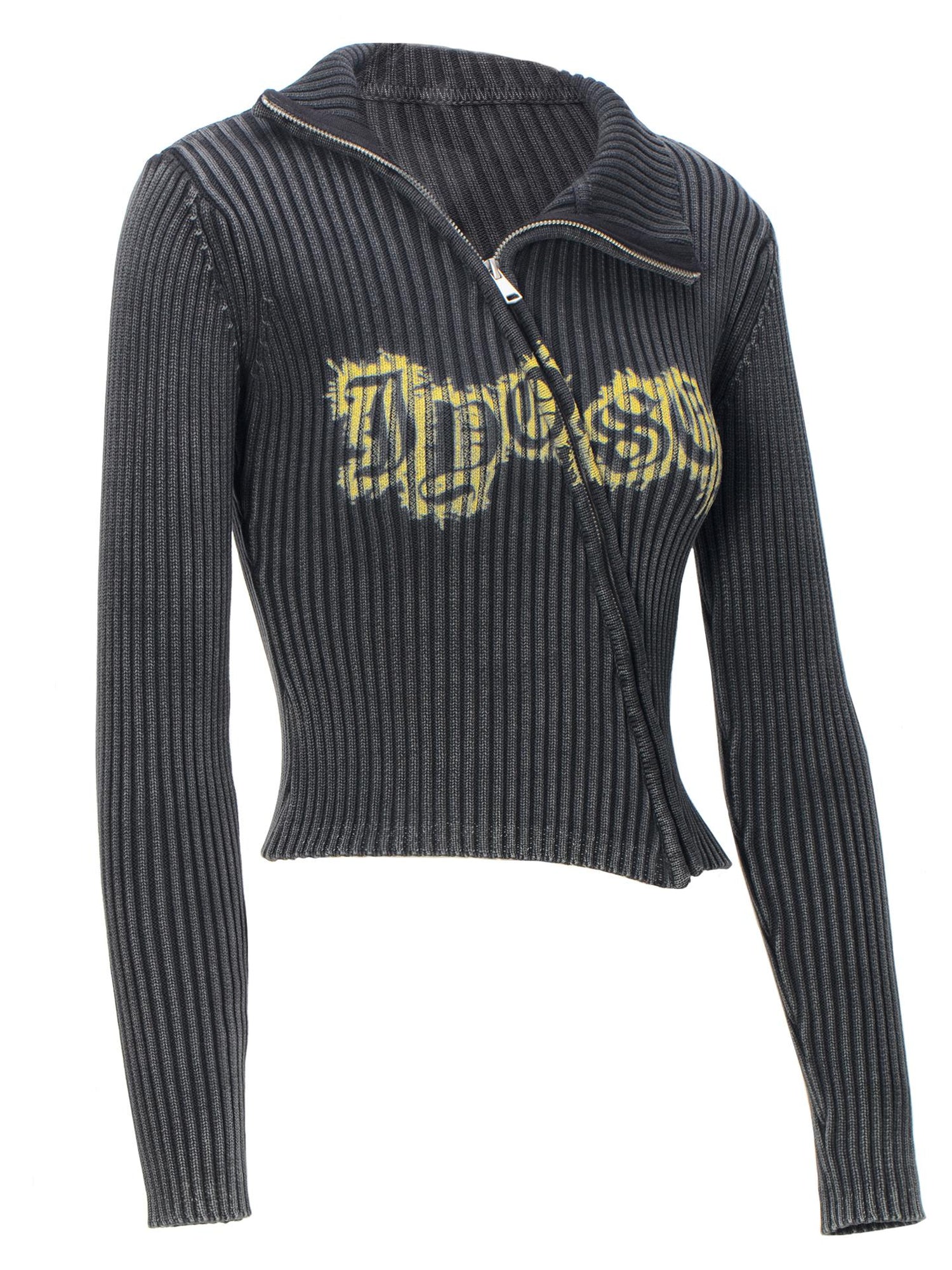 JYOSEI Acid Wash Print Turtleneck Knit Sweater