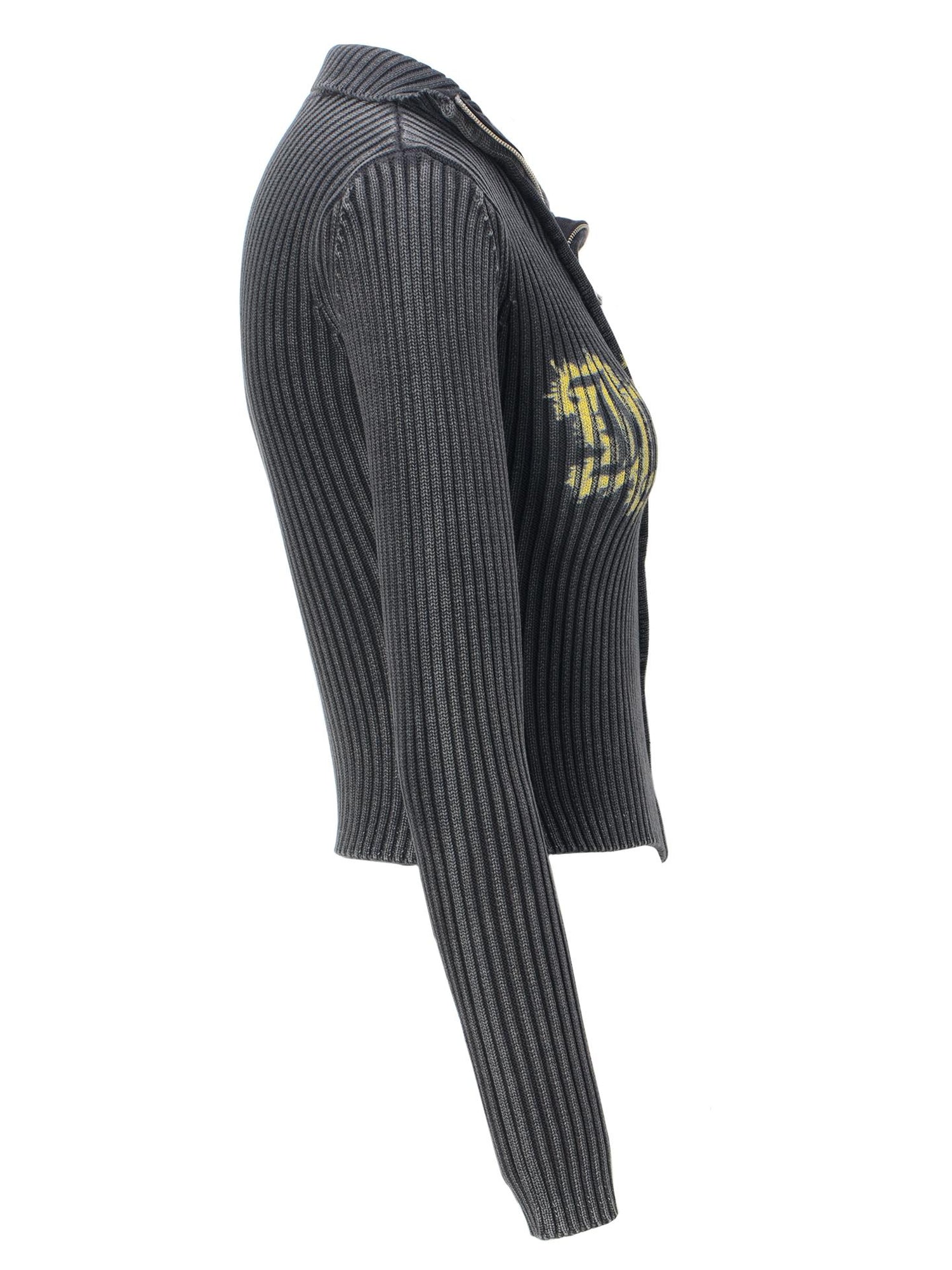 JYOSEI Acid Wash Print Turtleneck Knit Sweater