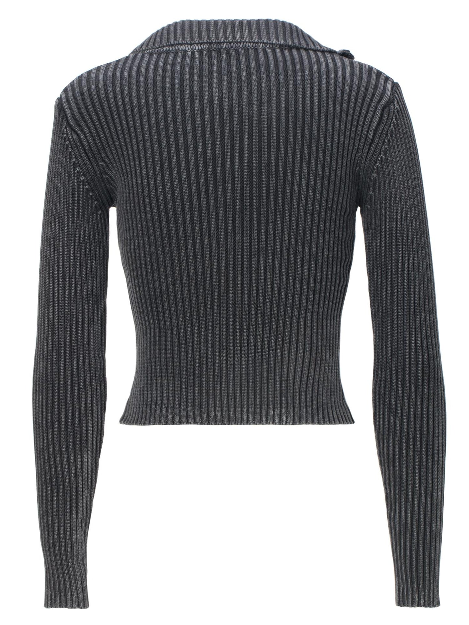 JYOSEI Acid Wash Print Turtleneck Knit Sweater