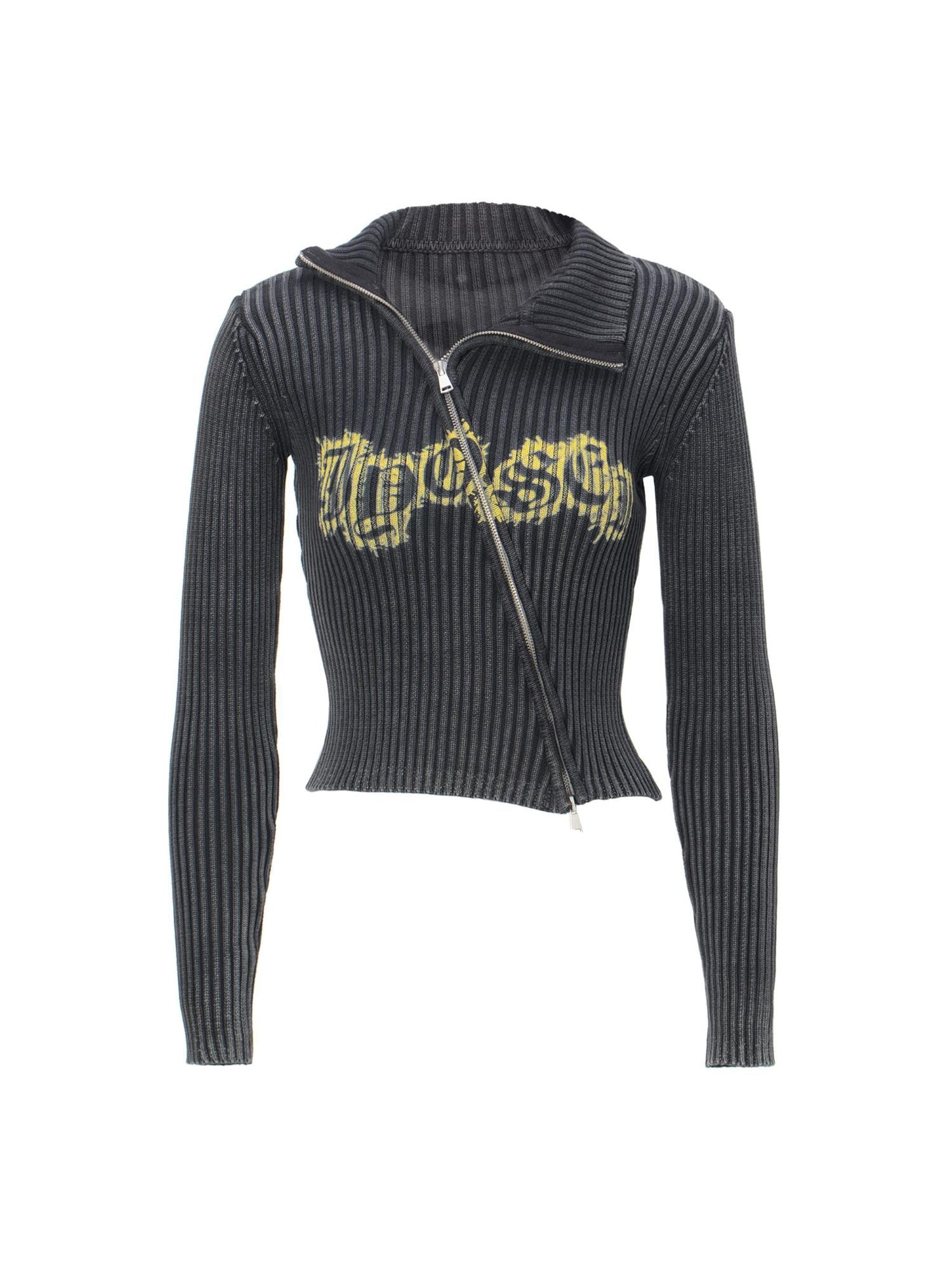 JYOSEI Acid Wash Print Turtleneck Knit Sweater