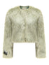 Avocado Green Faux Fur Cropped Winter Coat