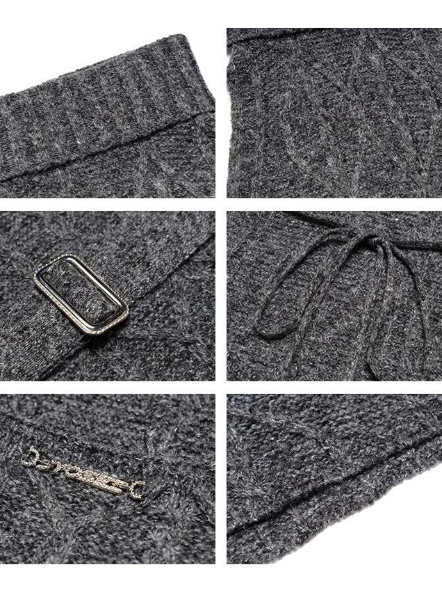 JYOSEI Backless Halter Adjustable Tie Ribbed Turtleneck Women&