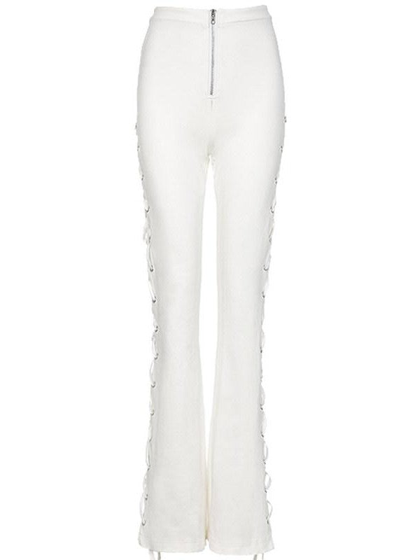 JYOSEI Black And Ivory Asymmetric Crisscross Tie Chain Women&