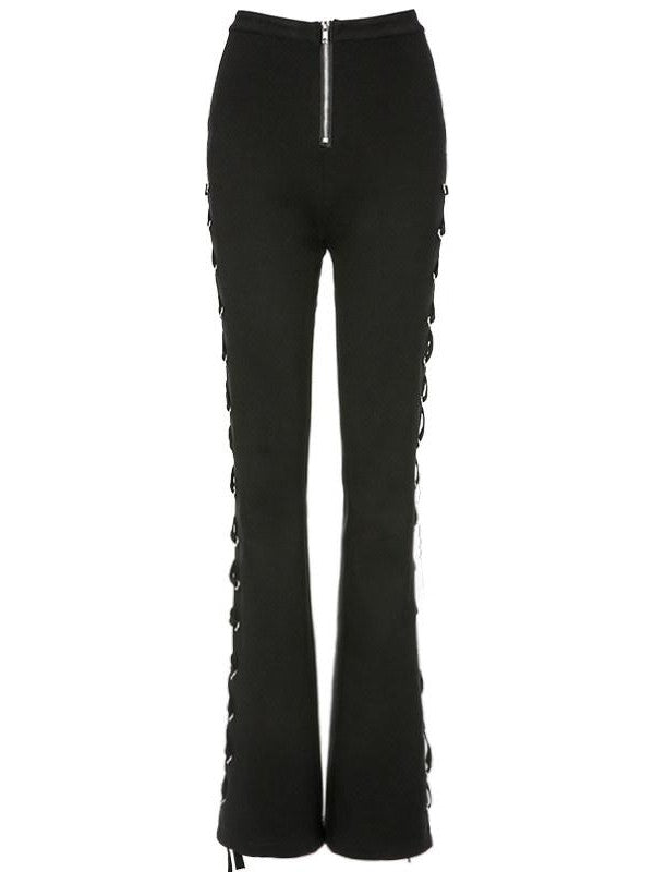 JYOSEI Black And Ivory Asymmetric Crisscross Tie Chain Women&