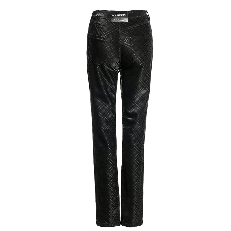 JYOSEI_Black_Grid_Leather_Set_With_Detachable_Collar_MISSTT