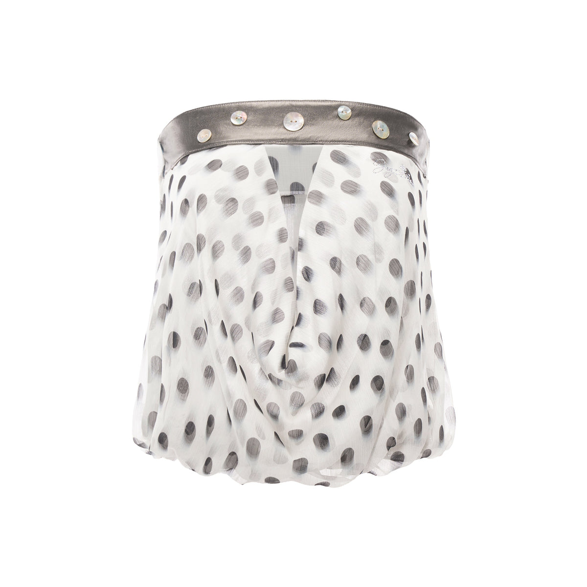 JYOSEI_Black_White_Spliced_Polka_Dot_Double_Layer_Cutout_Back_Women&
