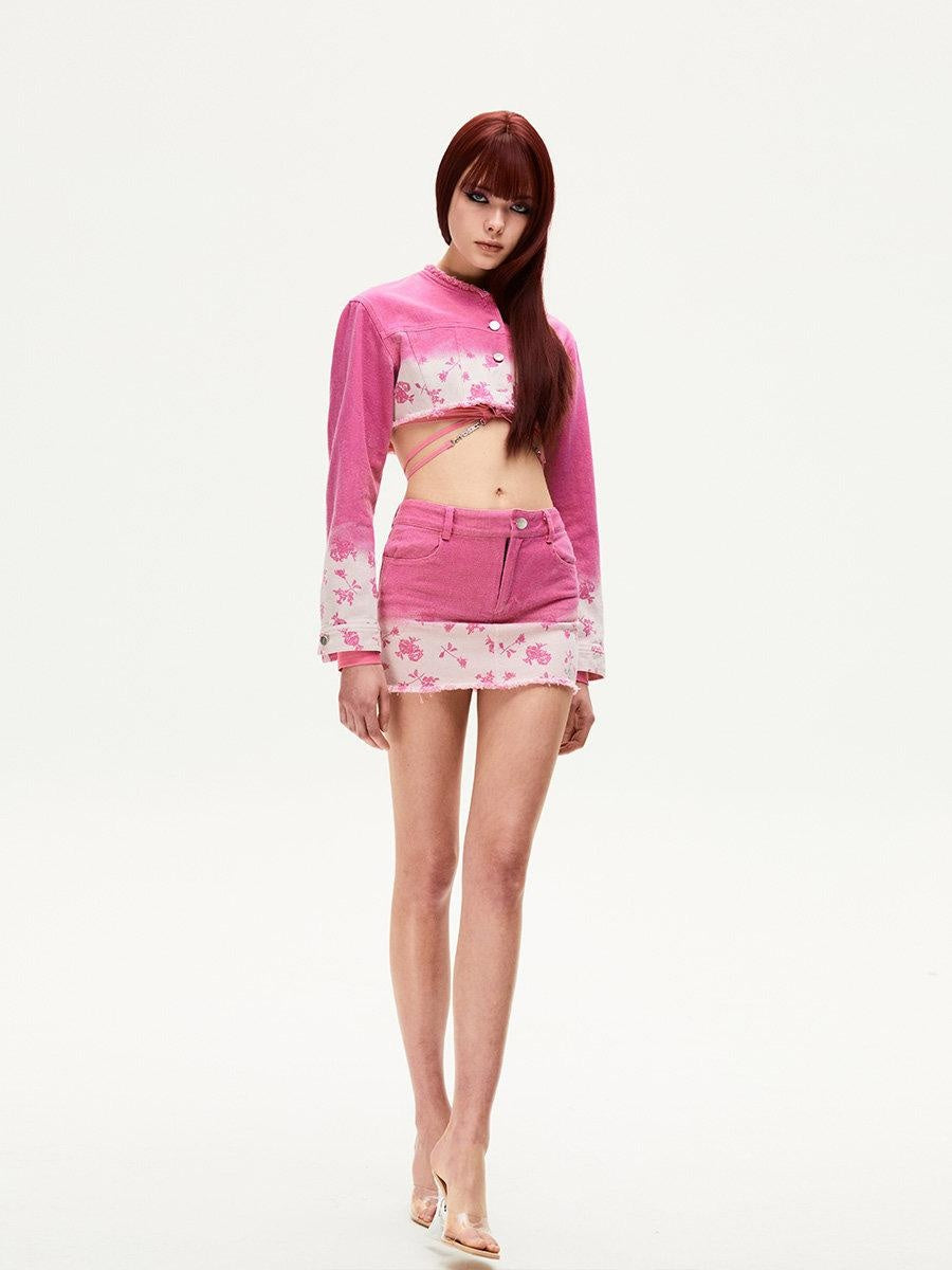 JYOSEI Breathable Cotton Two Piece Skirt And Tee Women Casual Youthful Suits
