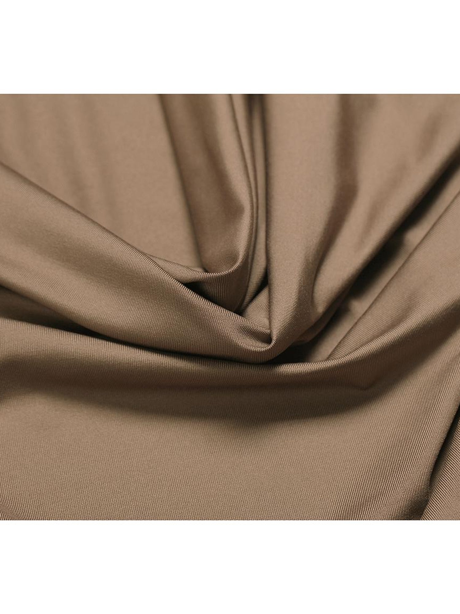 JYOSEI Brown Cowl Neck Bodycon Long Sleeve Dress