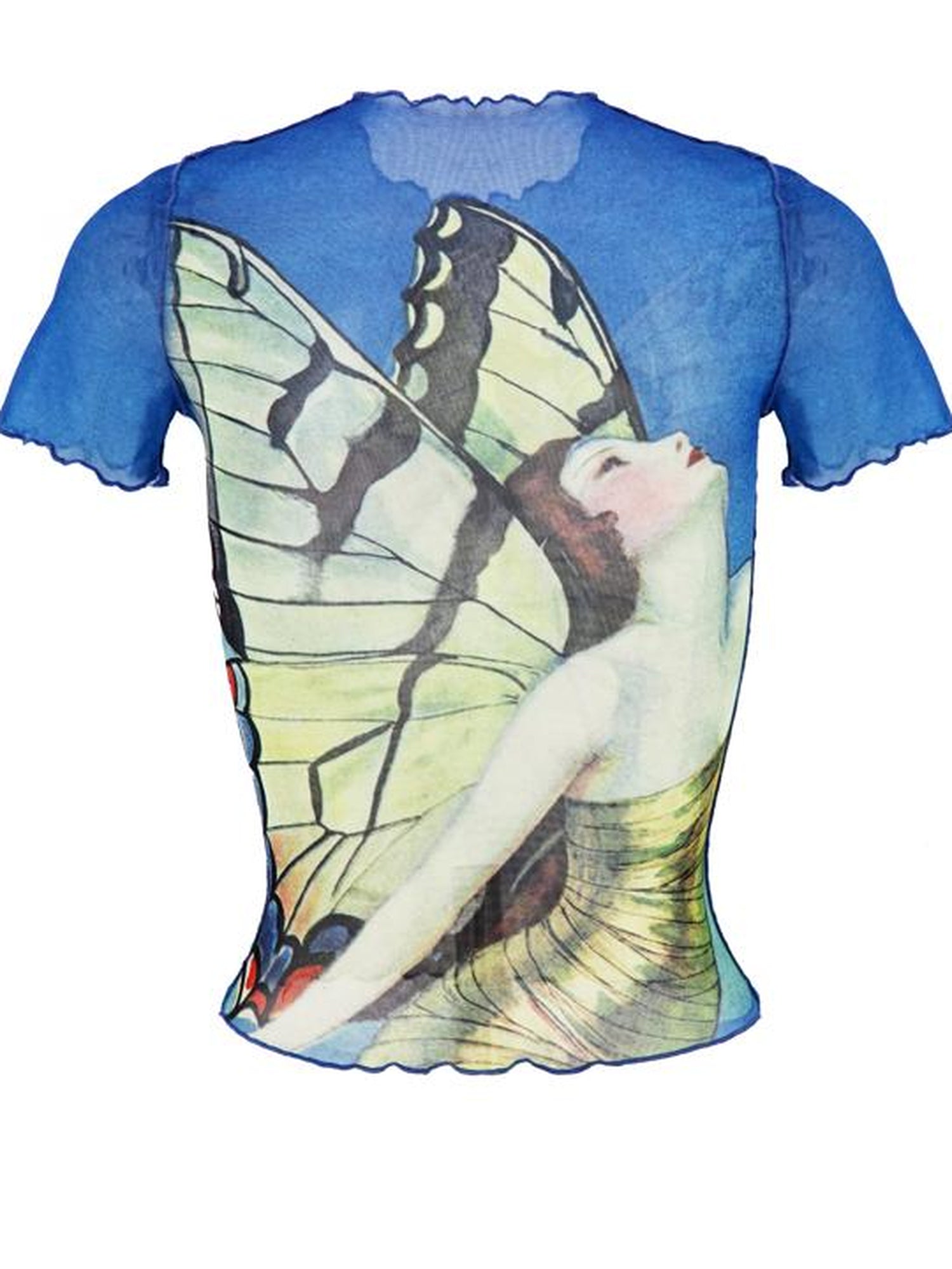 JYOSEI Butterfly Lace Mesh Vintage Tee