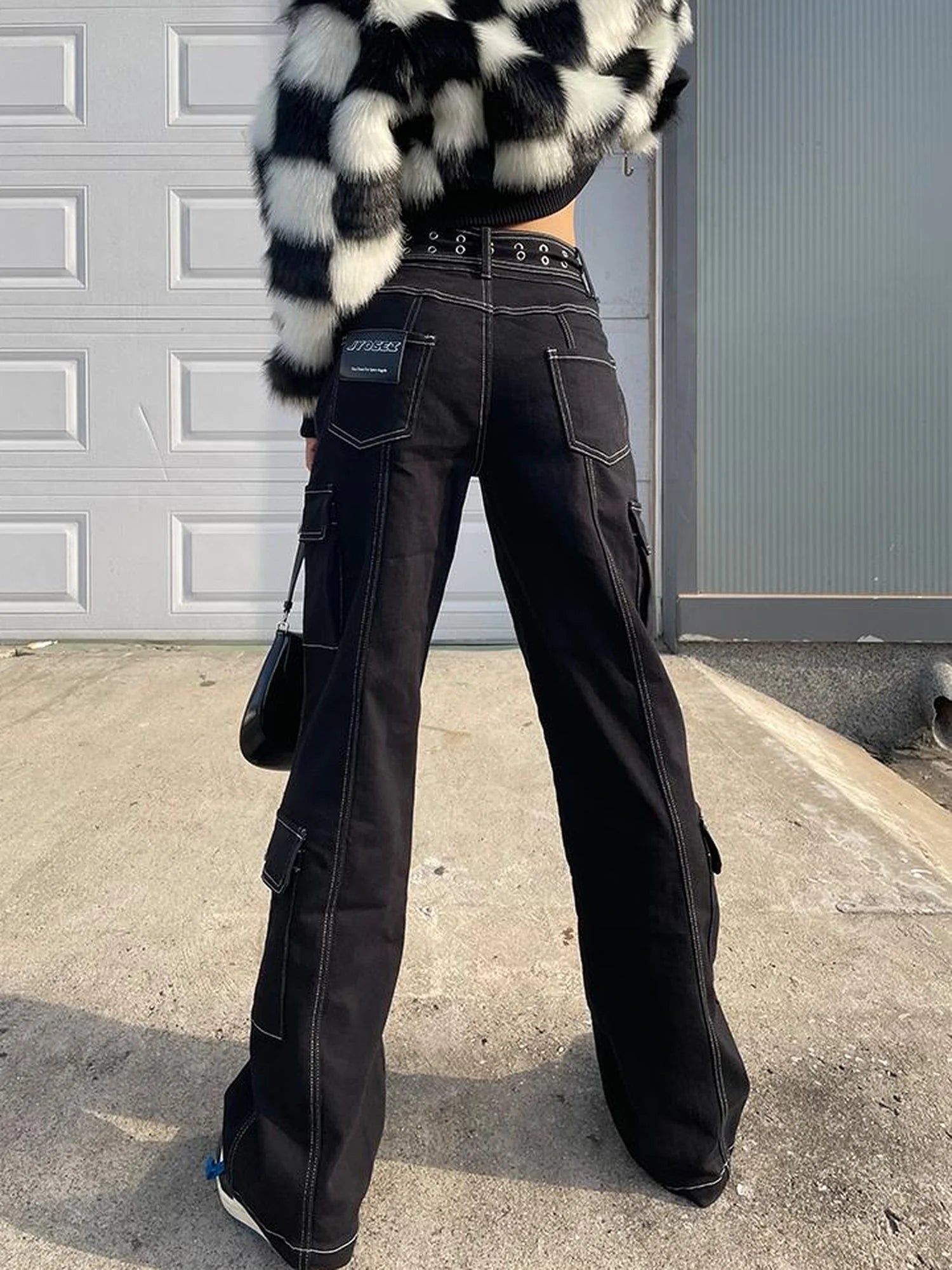 Checkerboard Faux Mink Quilted Jacket Women Winter Short Coat