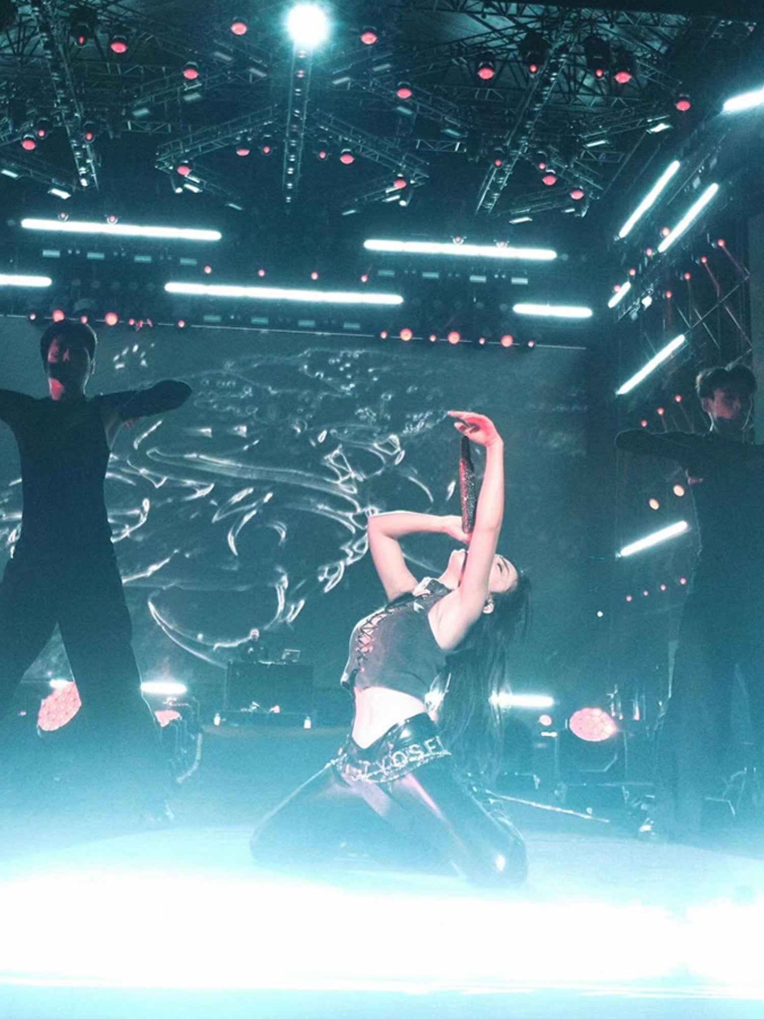 JYOSEI Croc Embossed Butterfly Crystal Buckle Pu Leather Belt