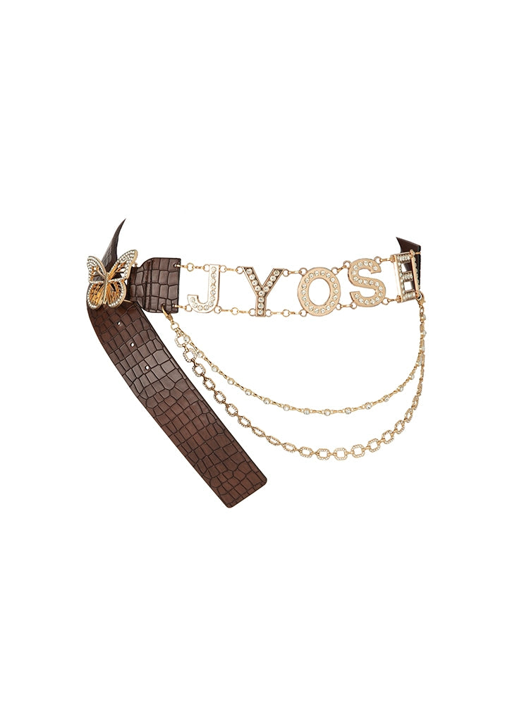 JYOSEI_Croc_Embossed_Butterfly_Crystal_Buckle_Pu_Leather_Belt_MISSTT