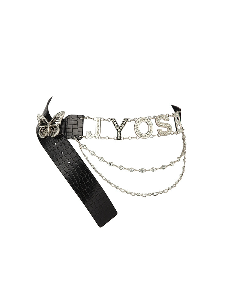 JYOSEI_Croc_Embossed_Butterfly_Crystal_Buckle_Pu_Leather_Belt_MISSTT