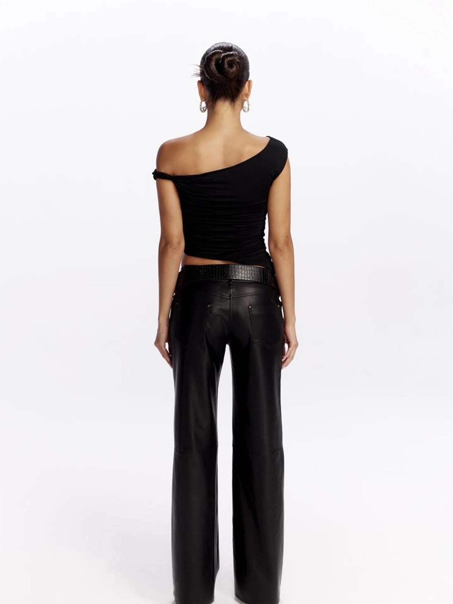 JYOSEI Dragon Print Asymmetrical Hem T Shirt